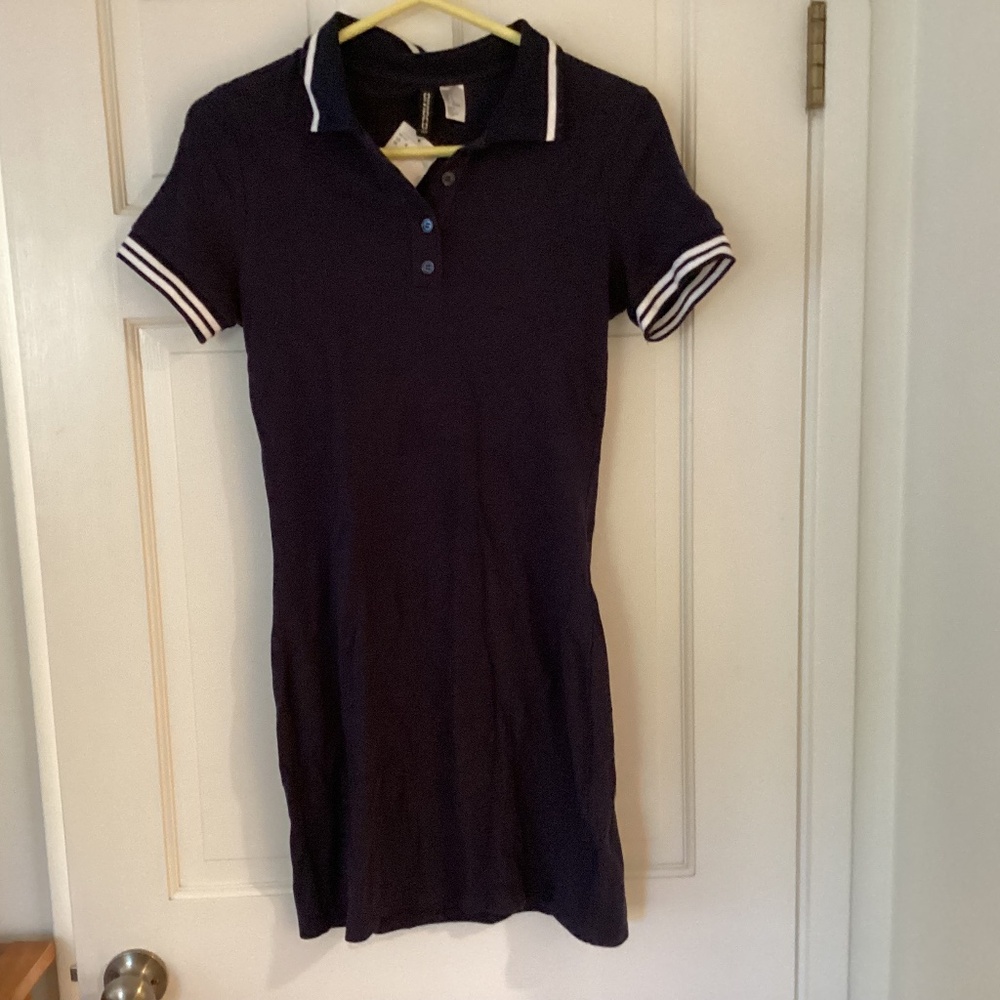 Navy Blue Button Polo dress with collar - new with tags